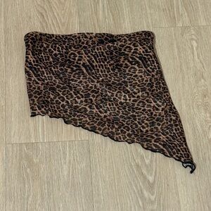Edikted Leopard Print Asymmetrical Top